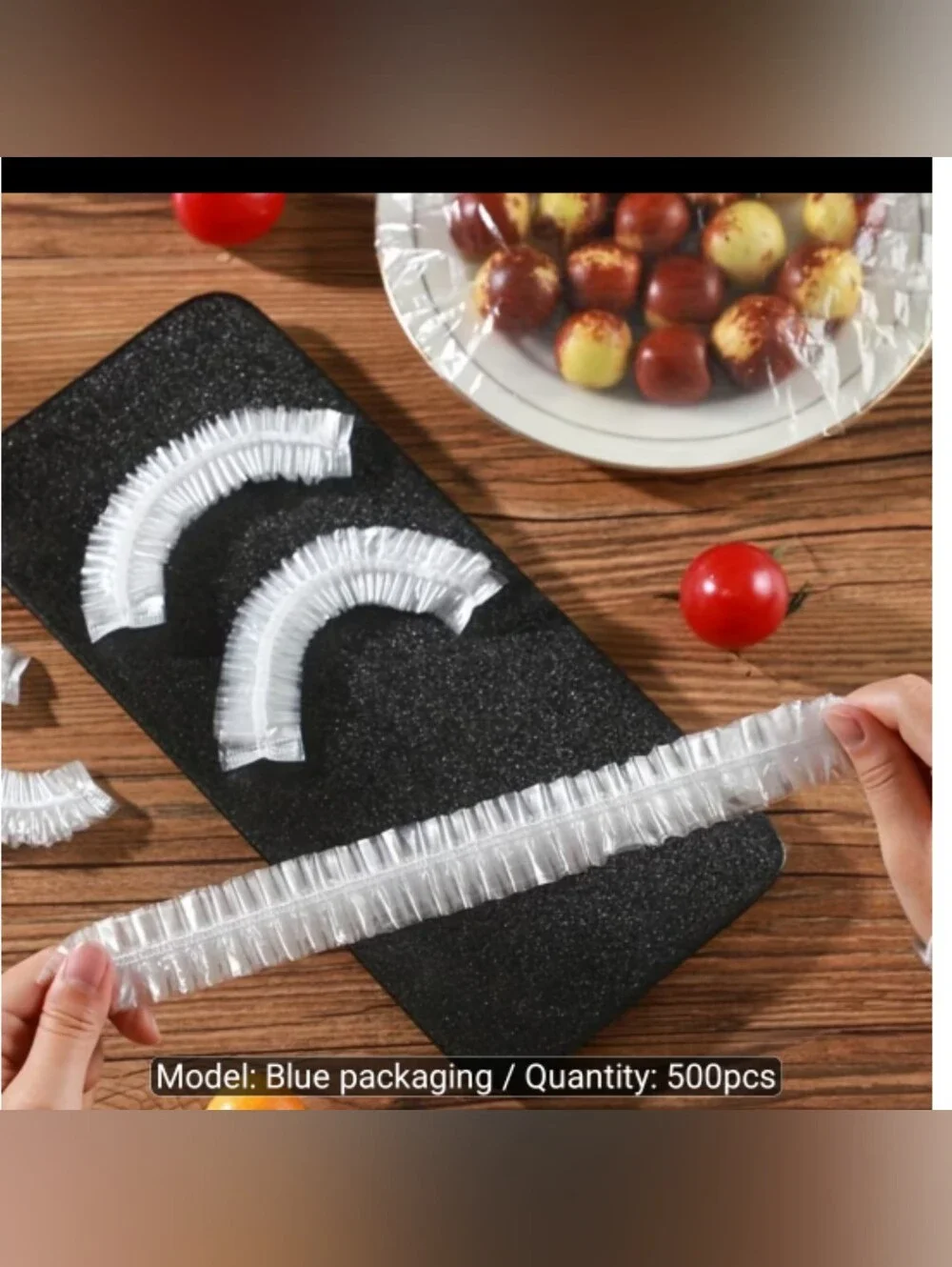Title: 500pcs Reusable Elastic Food CoversDescription: Stretchable disposable